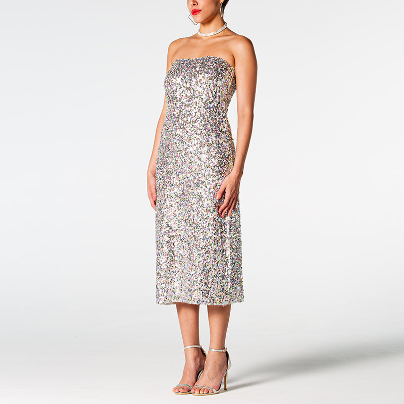 Chic Off-Shoulder Sequin Dress - Dresses - DINIBLO 