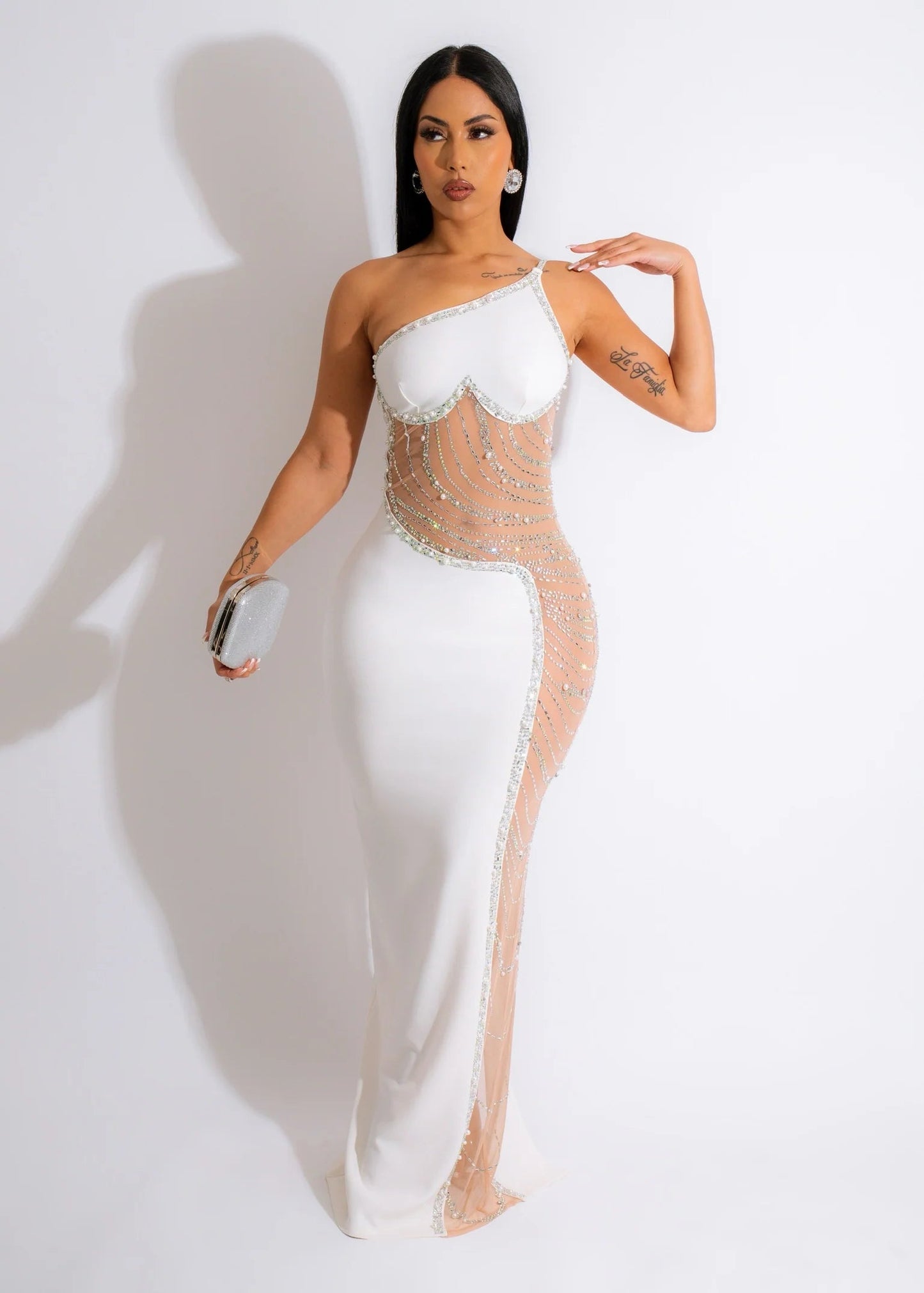 Handmade Crystal Rhinestones Long Dresses - Ball Gowns - DINIBLO 