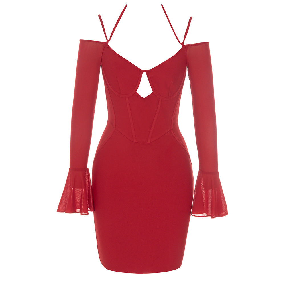 Spaghetti Strap Mini Bandage Dress - Dresses - DINIBLO 