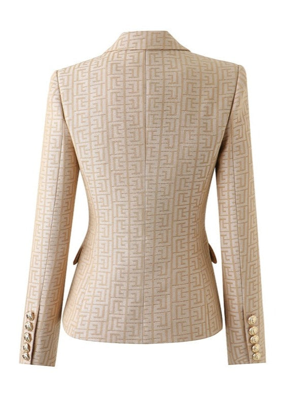 Beige Texture Blazer -  - DINIBLO 