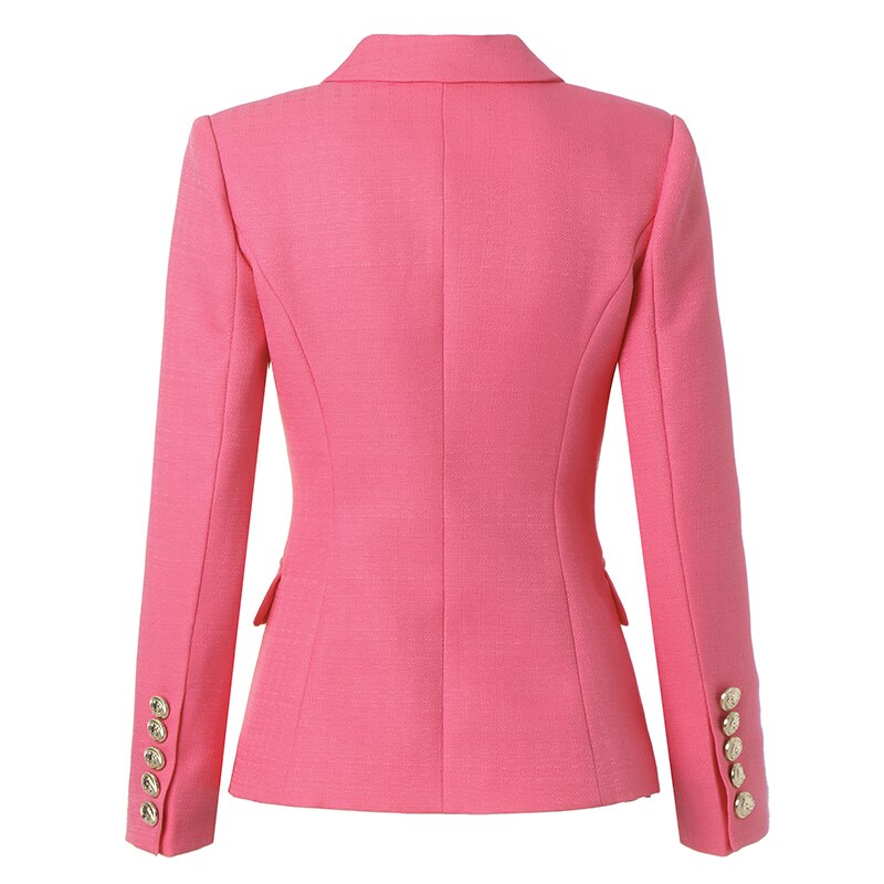 Double-breasted Textured Pink Blazer -  - DINIBLO 