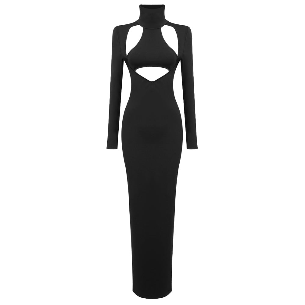 Black High Neck Evening Dress -  - DINIBLO 