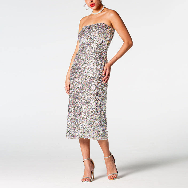 Chic Off-Shoulder Sequin Dress - Dresses - DINIBLO 