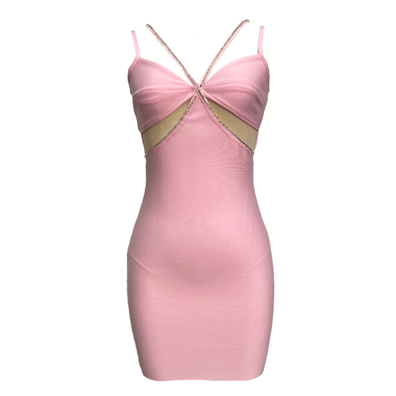 Stylish Pink Cocktail Dress - Dresses - DINIBLO 