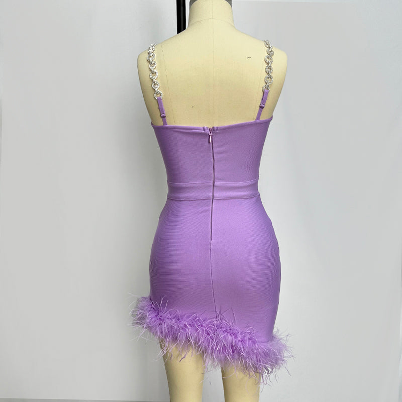 Formal Feathers Mini Dresses - Dresses - DINIBLO 