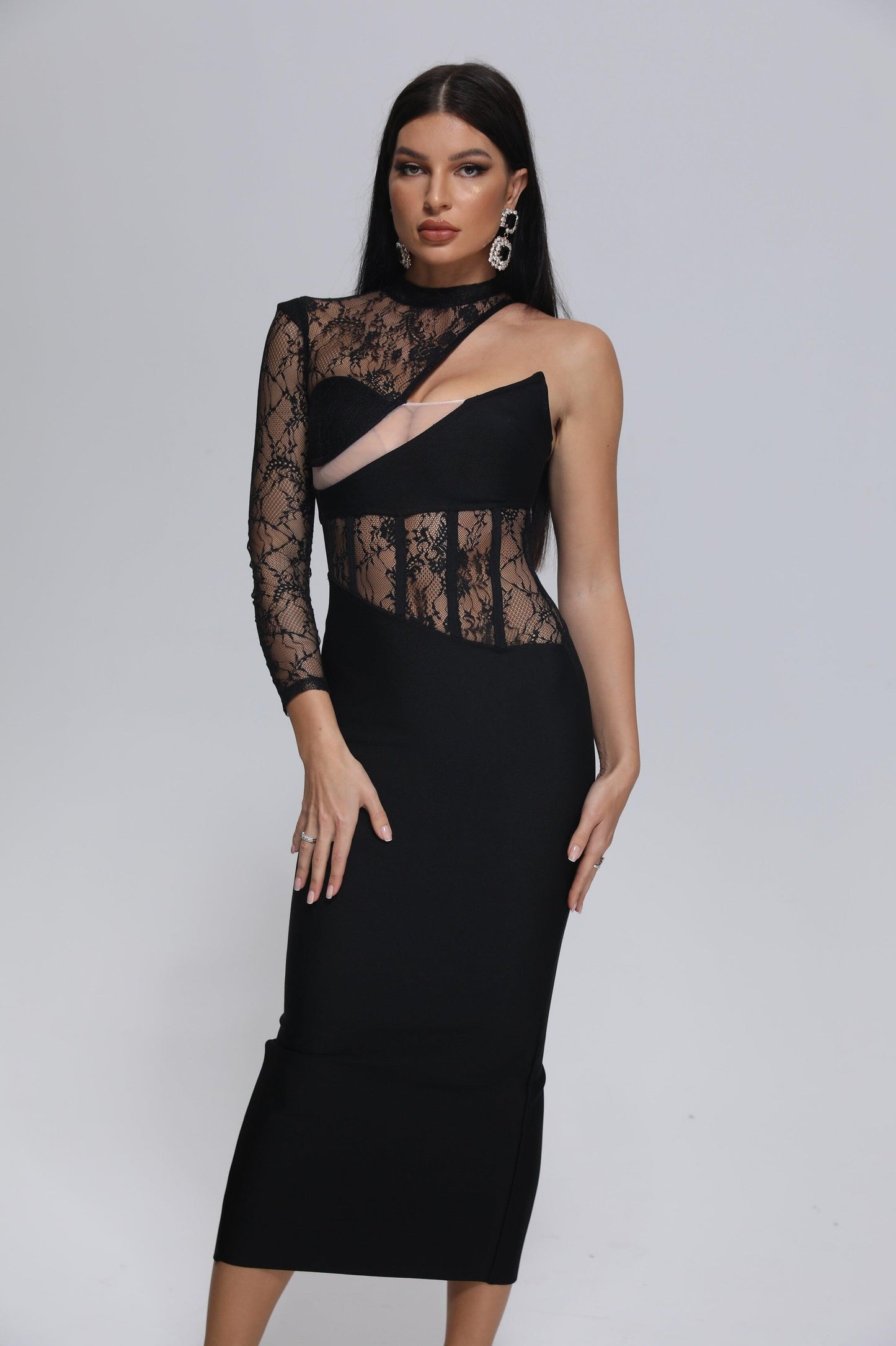 Lace Corset Bandage Dress - Dresses - DINIBLO 