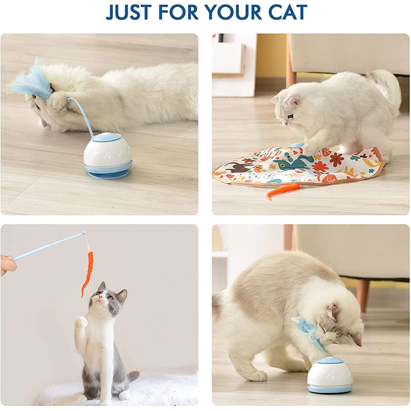 Electric Teasing Rotating Feather Interactive Cat Toy USB Charging - Cat Toys - DINIBLO 