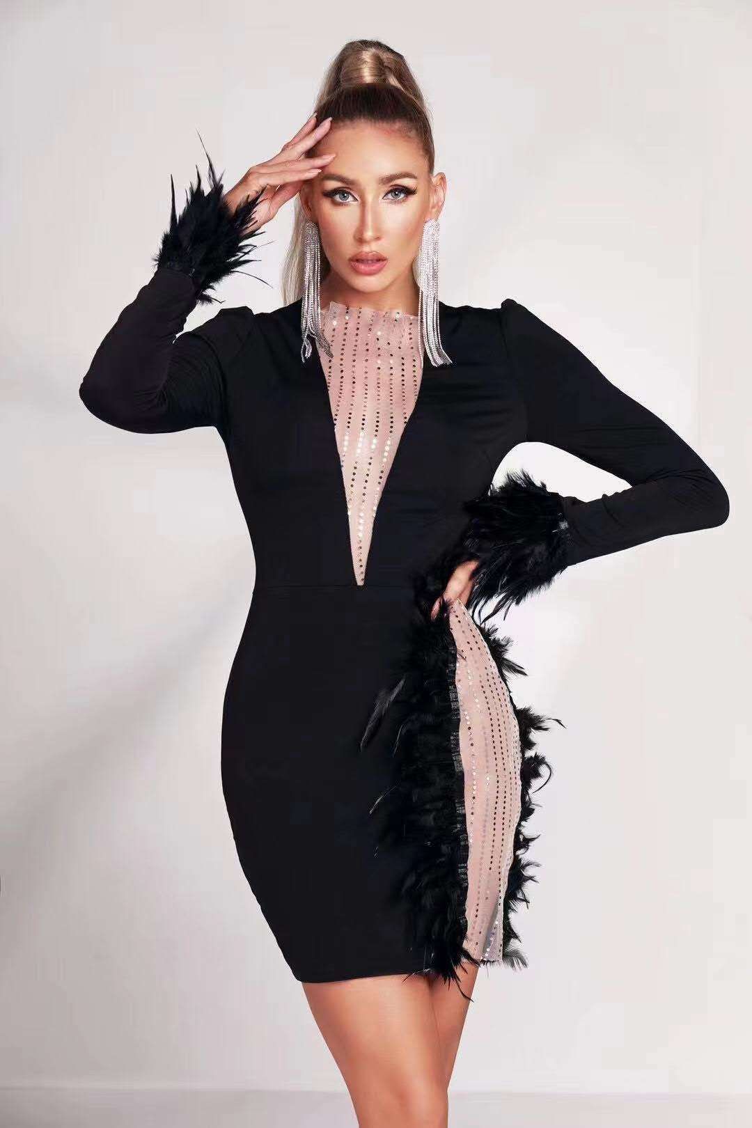 Long Sleeve Evening Dress - Dresses - DINIBLO 