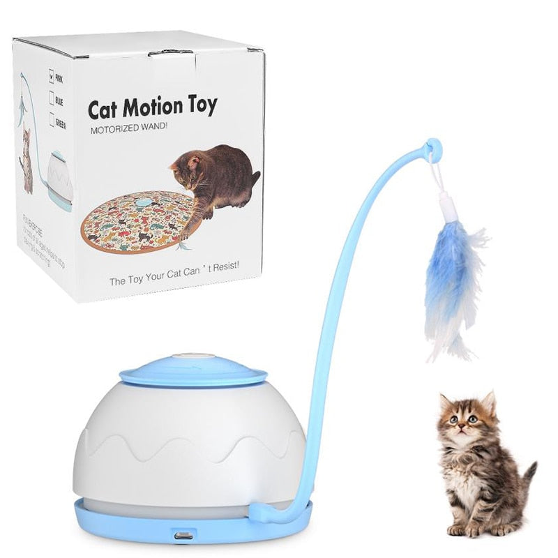 Electric Teasing Rotating Feather Interactive Cat Toy USB Charging - Cat Toys - DINIBLO 