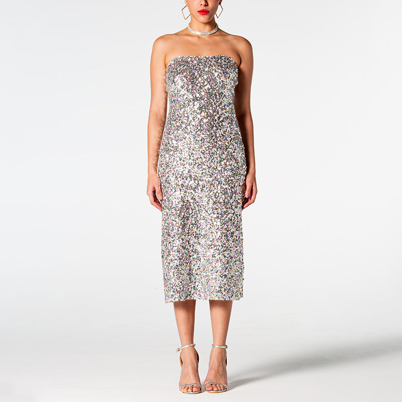 Chic Off-Shoulder Sequin Dress - Dresses - DINIBLO 