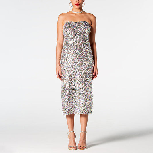 Chic Off-Shoulder Sequin Dress - Dresses - DINIBLO 