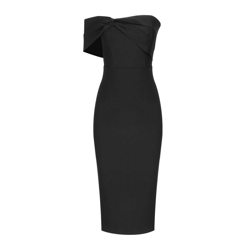 Chic Slash Neck Midi Dress - Dresses - DINIBLO 