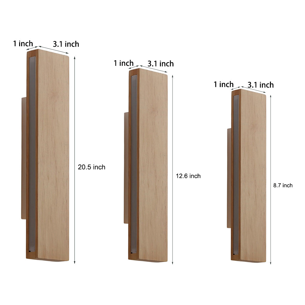 Rotatable Minimalist Rectangular Wood Led Wall Lamp Wall Lights Fixture - Lighting > Wall Lights > LED Wall Lights - DINIBLO 