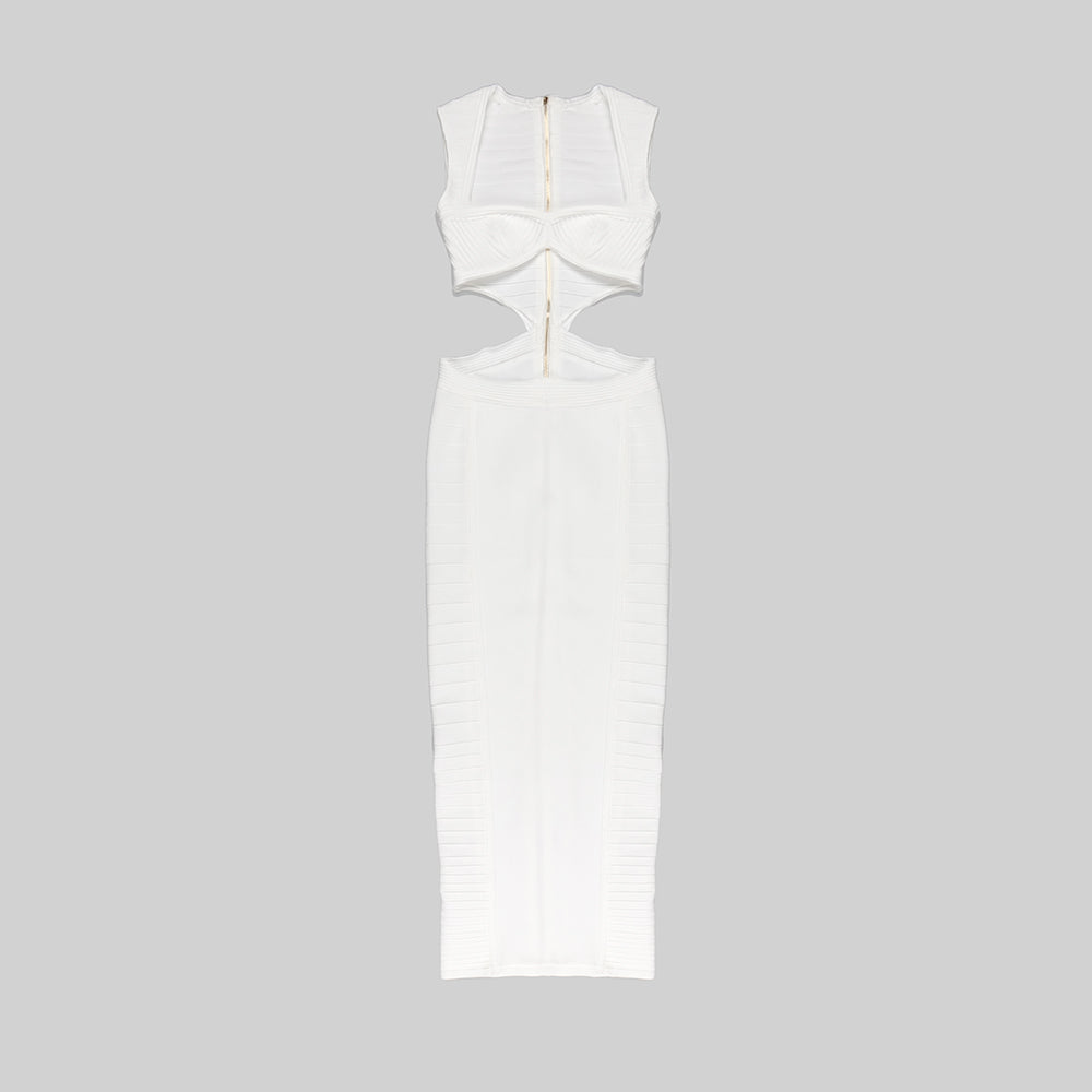 Cut Out White Chic Dress - Dresses - DINIBLO 