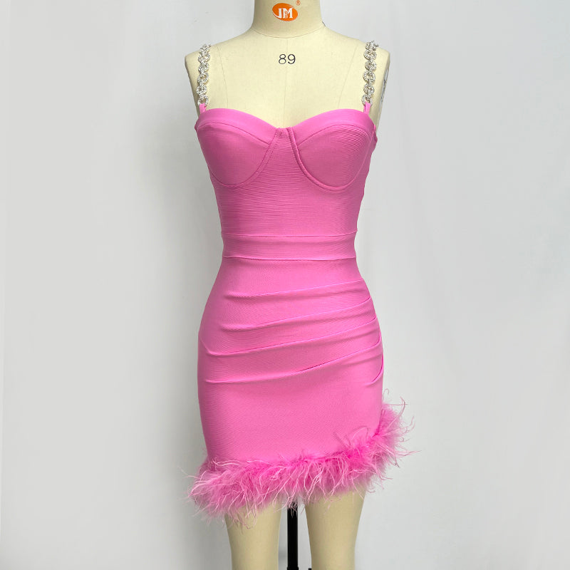 Formal Feathers Mini Dresses - Dresses - DINIBLO 