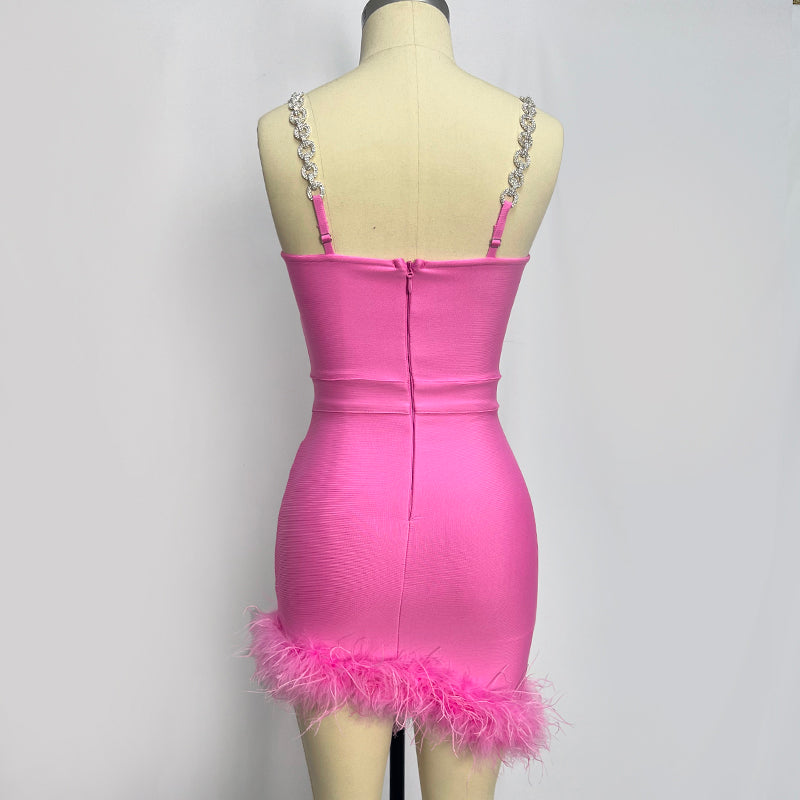 Formal Feathers Mini Dresses - Dresses - DINIBLO 