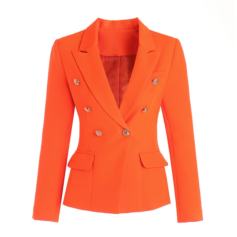 Double-breasted Orange Blazer -  - DINIBLO 