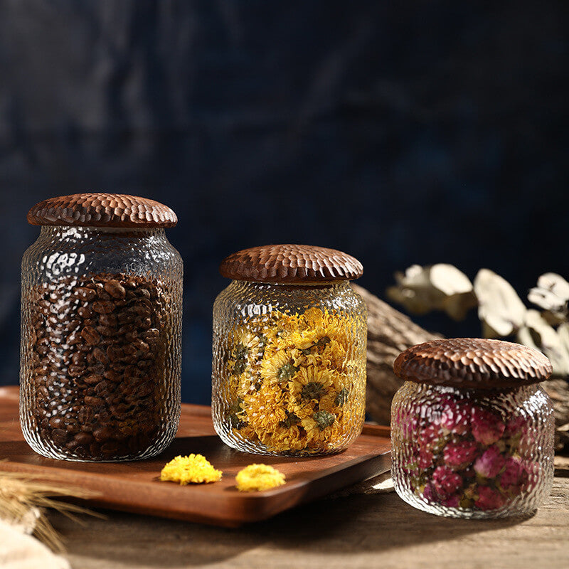 Hammered Glass Storage Jar - Kitchen supplies - DINIBLO 