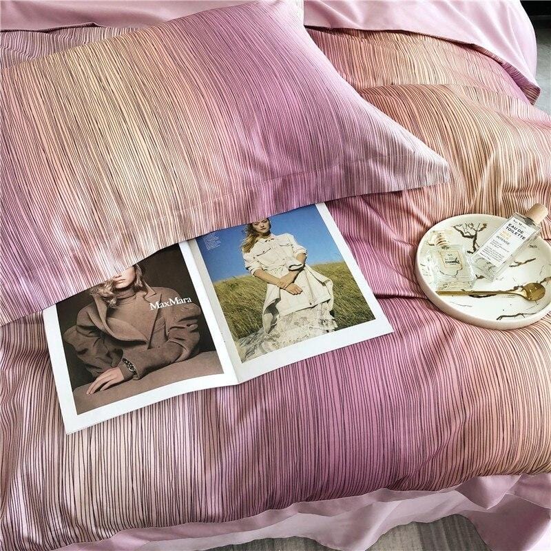 Peach Duvet Cover Set - Bed - DINIBLO 