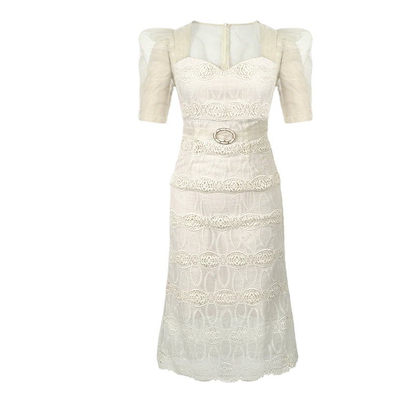 Embroidered Vintage French Dress - Dresses - DINIBLO 