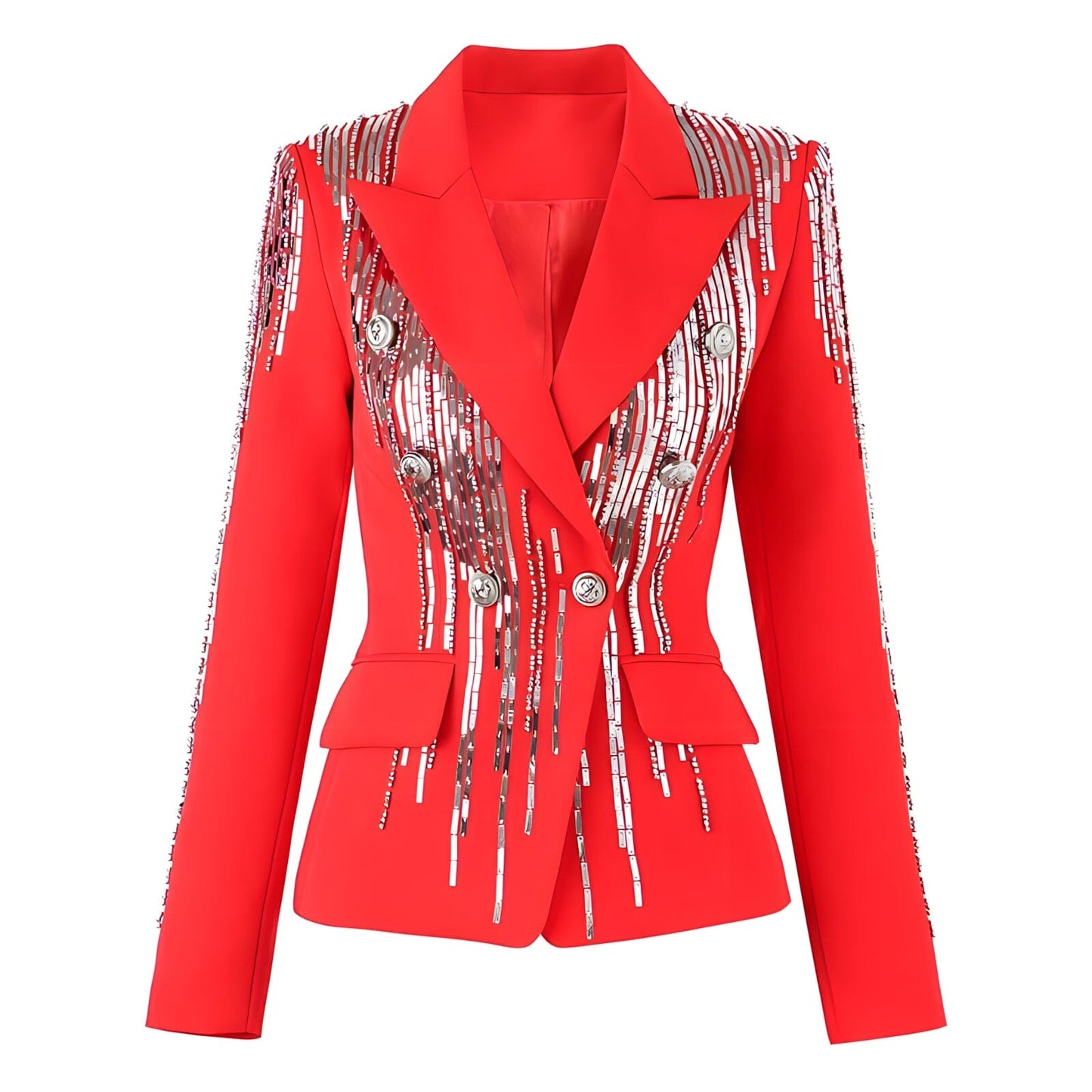 The Fireworks Long Sleeve Sequin Blazer - 0 - DINIBLO 