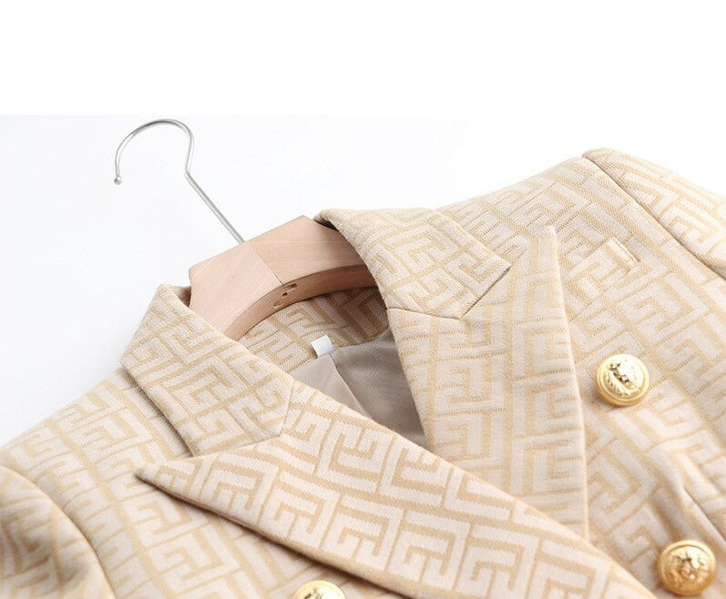 Beige Texture Blazer -  - DINIBLO 