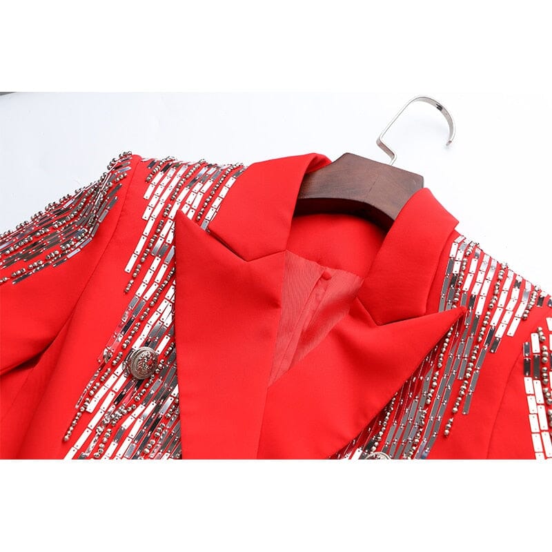 The Fireworks Long Sleeve Sequin Blazer - 0 - DINIBLO 