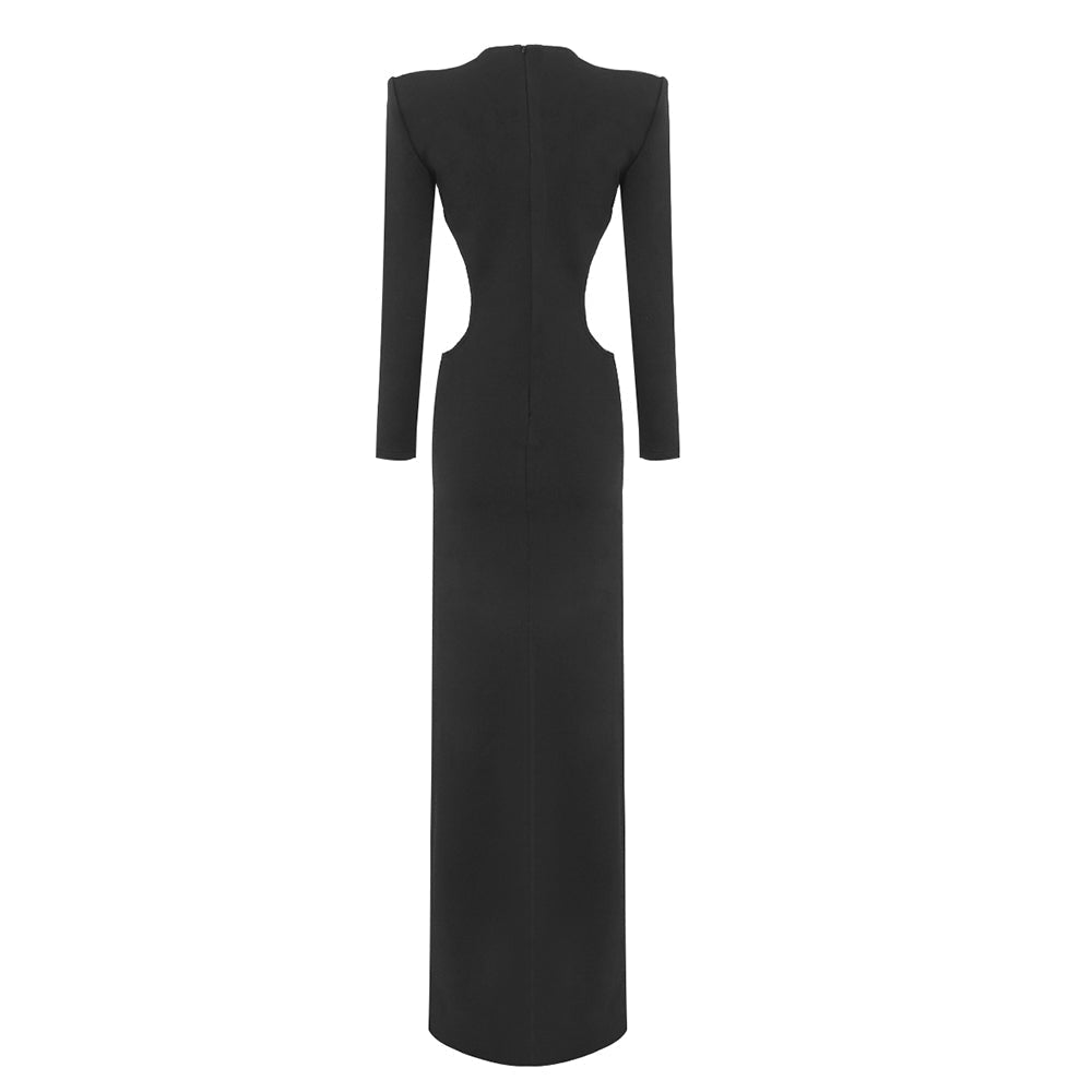 Sophisticated Black High Slit Party Dress - Dresses - DINIBLO 