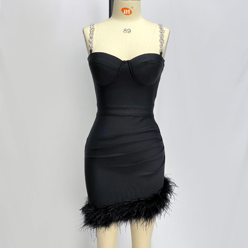 Formal Feathers Mini Dresses - Dresses - DINIBLO 