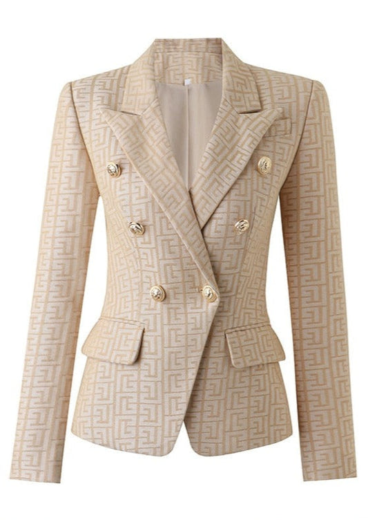 Beige Texture Blazer -  - DINIBLO 