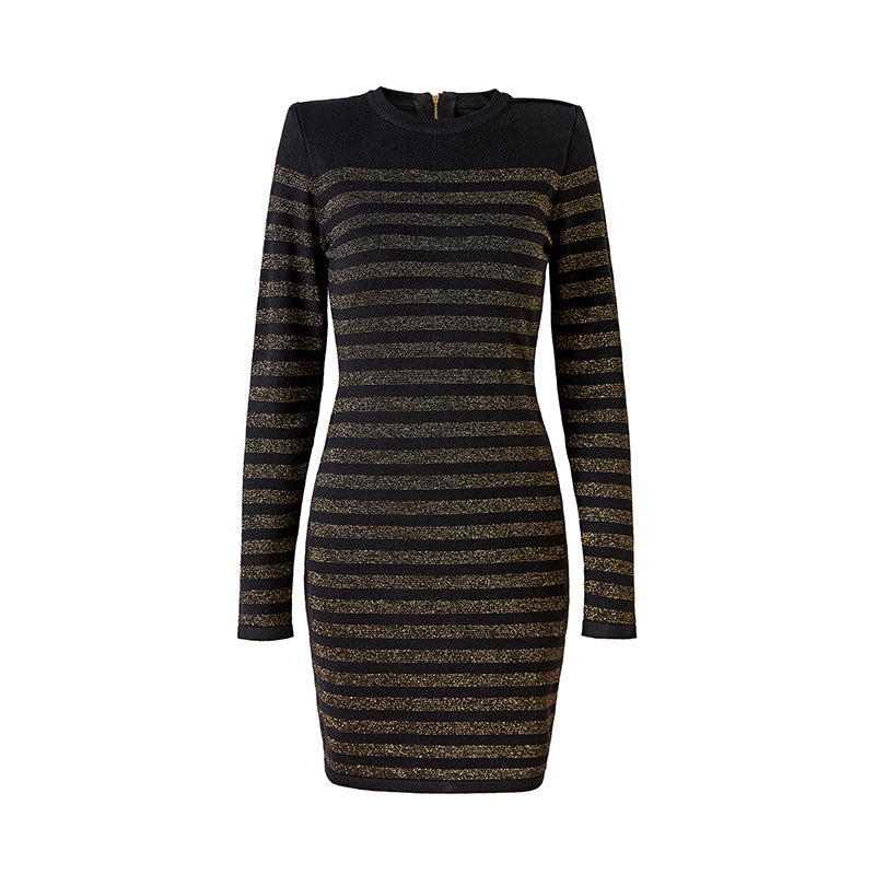 Chic Luxury Long-Sleeve Short Dress - Dresses - DINIBLO 