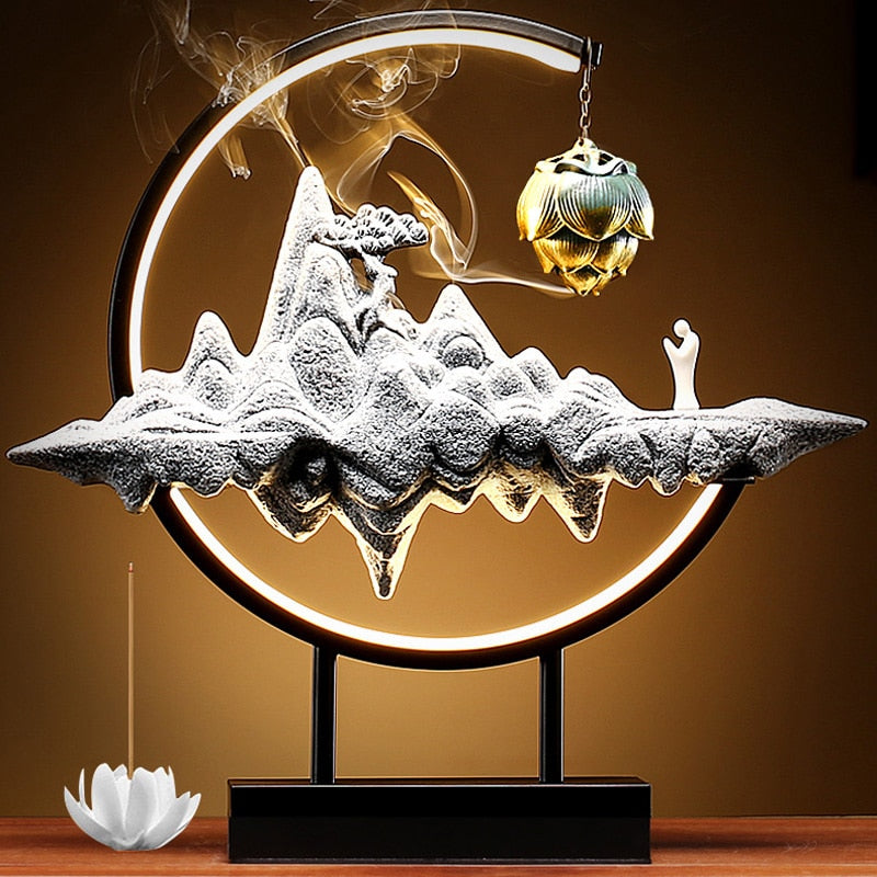 LED Waterfall Backflow Incense Burner Aroma - Incense Holders - DINIBLO 