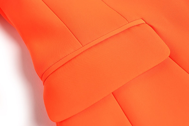 Double-breasted Orange Blazer -  - DINIBLO 