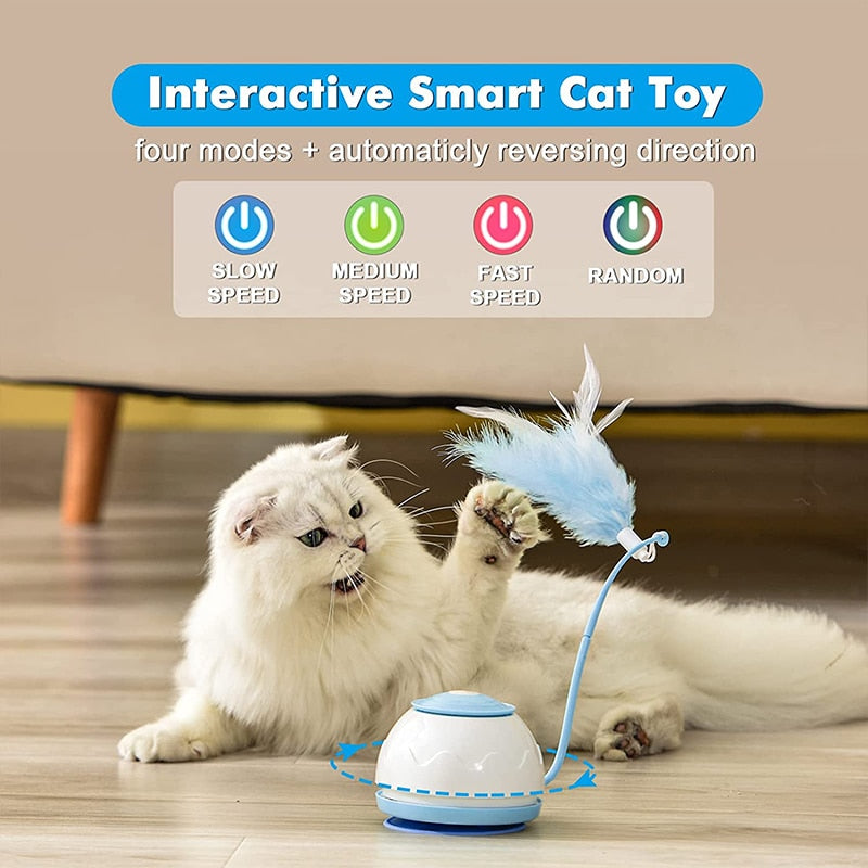 Electric Teasing Rotating Feather Interactive Cat Toy USB Charging - Cat Toys - DINIBLO 