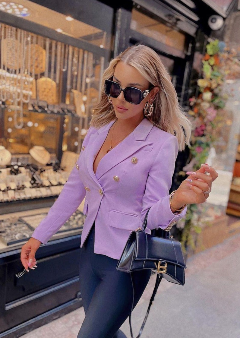 Double-breasted Lavender Blazer -  - DINIBLO 