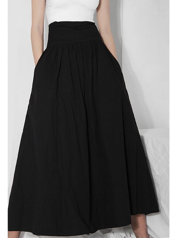 Italian Black High Waist Cinched  Skirts Summer - Skirts - DINIBLO 