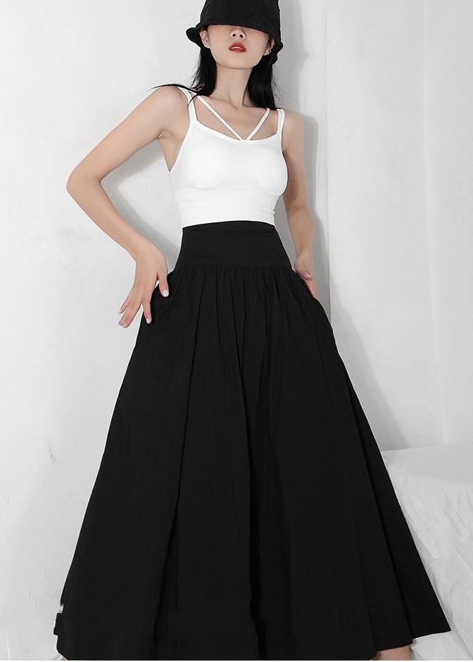 Italian Black High Waist Cinched  Skirts Summer - Skirts - DINIBLO 