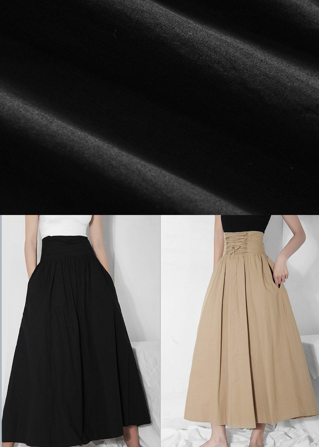 Italian Black High Waist Cinched  Skirts Summer - Skirts - DINIBLO 