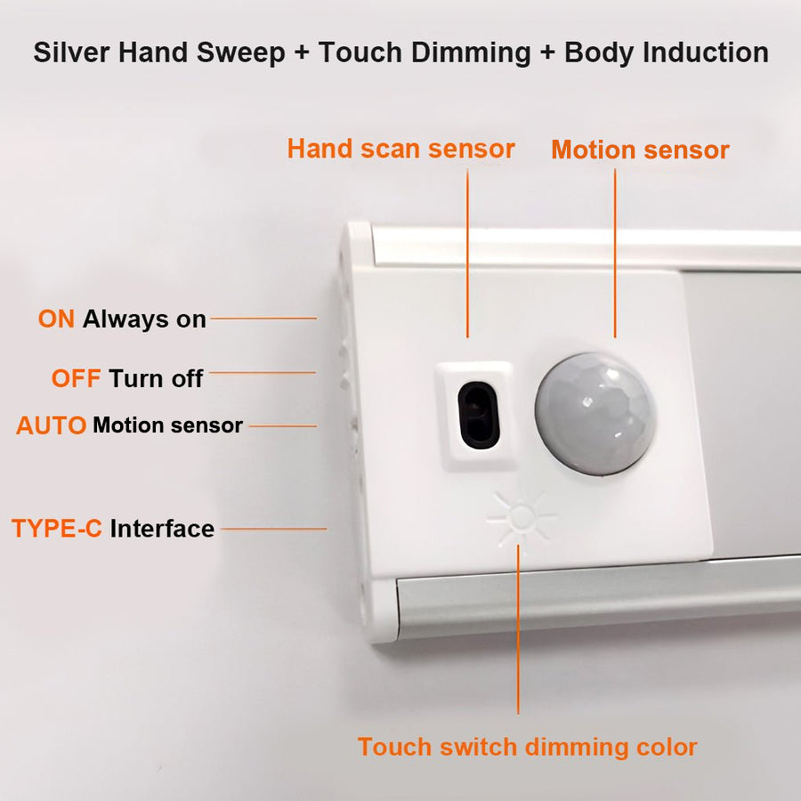 Intelligent Ultra-thin Motion Sensor Wireless Strip LED Cabinet Light with USB Rechargeable - Lighting > Wall Lights > LED Wall Lights - DINIBLO 