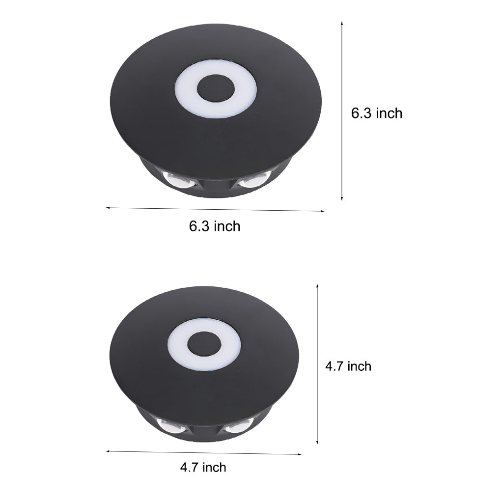 Round Waterproof LED Black Modern Wall Washer Light Wall Sconce Lighting - Lighting > Wall Lights > Wall sconces - DINIBLO 