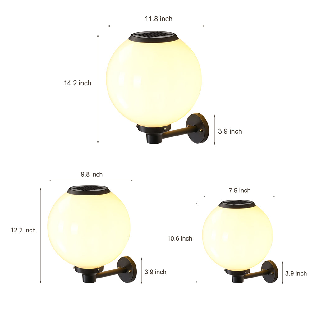 Round Three Step Dimming LED Modern Solar Wall Lights Outdoor Wall Lamp - Lighting > Outdoor Lighting > Outdoor Wall Lighting - DINIBLO 