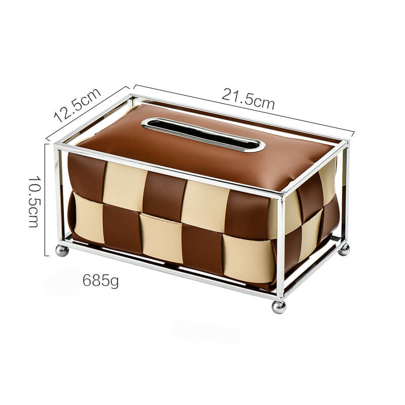 Leather Checkerboard Tissue Box - Tissue Box - DINIBLO 