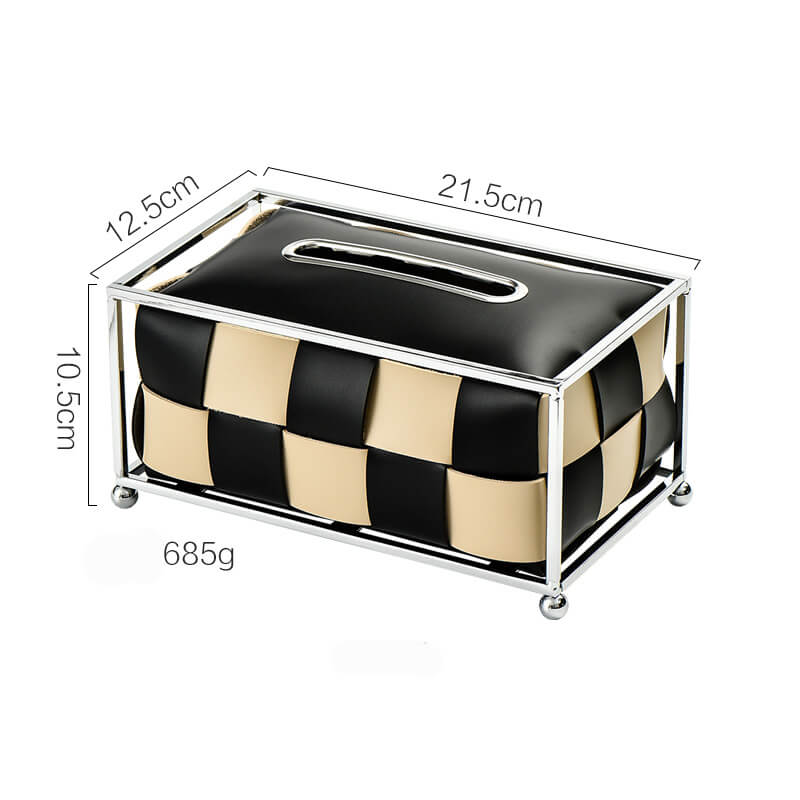 Leather Checkerboard Tissue Box - Tissue Box - DINIBLO 