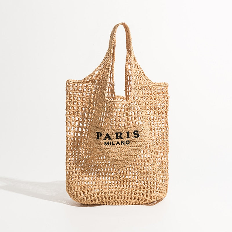 Luxury Raffia Handmade Woven Tote Handbag - Handbags - DINIBLO 