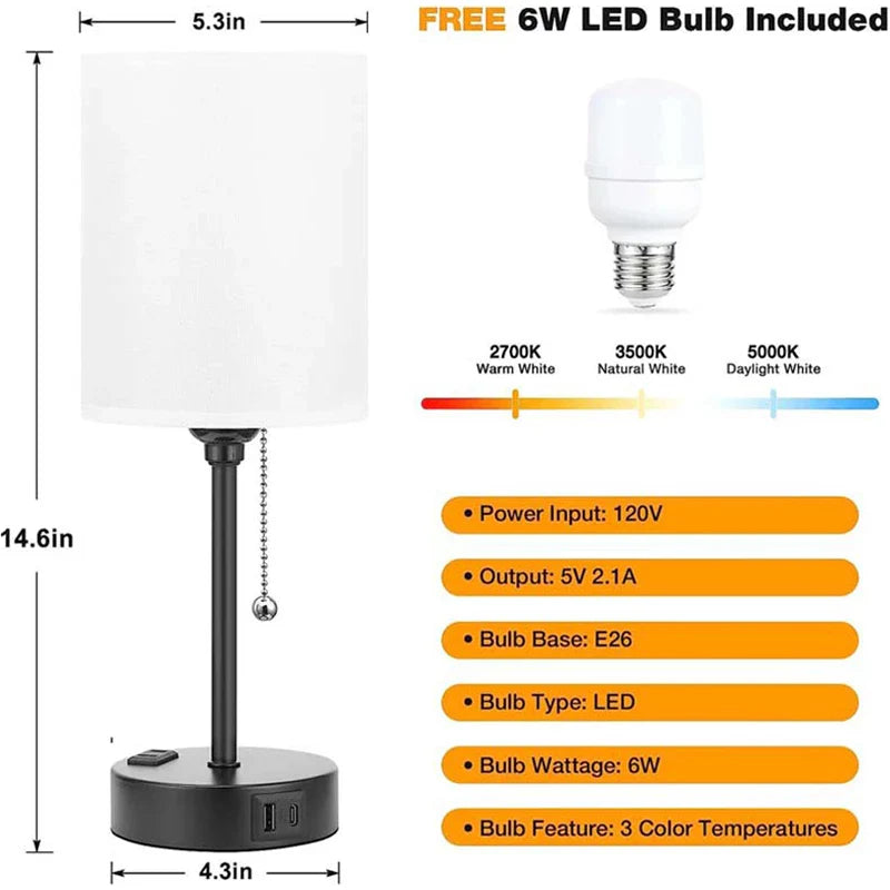 Moreushop Metal USB Table Lamp - Table Lamp - DINIBLO 