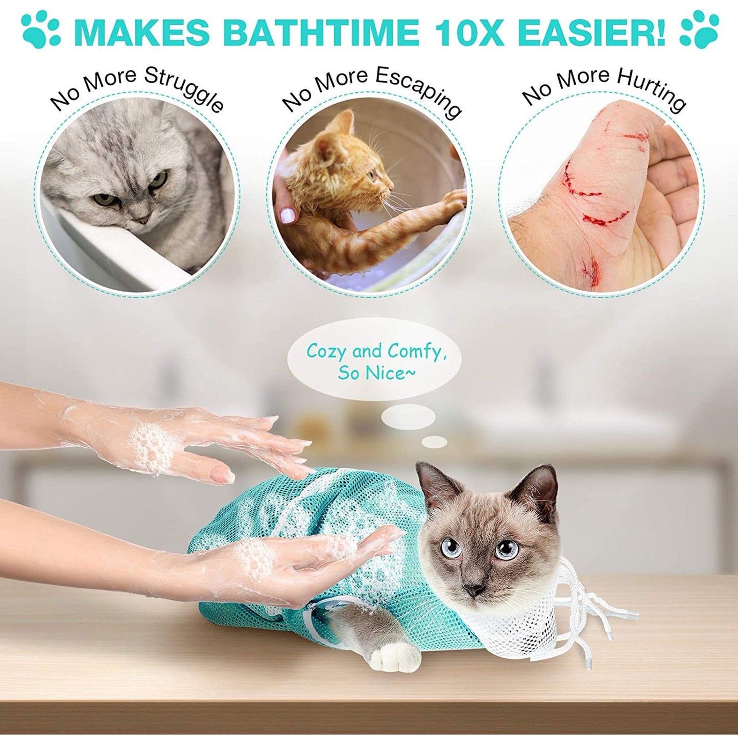 Multi-functional Pet Grooming Bath Bag - Cat Apparel - DINIBLO 