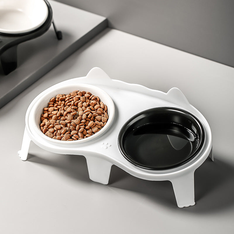 Cat Food Ceramic Bowl Double Bowl - Pet Bowls, Feeders & Waterers - DINIBLO 