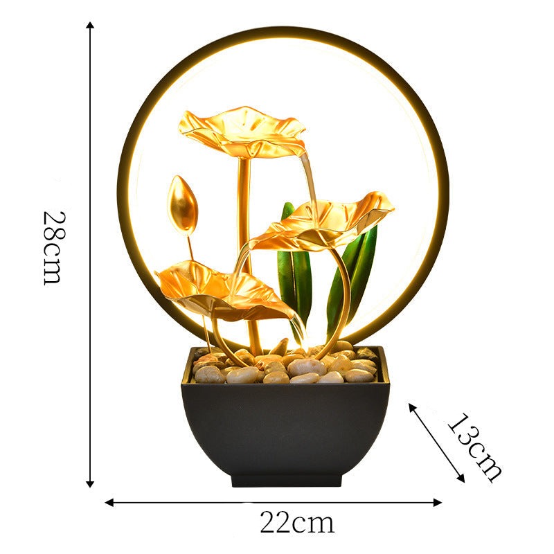 Lamp Ring Night Lght Water Fortune Fengshui Lotus Ornaments - Lamps - DINIBLO 