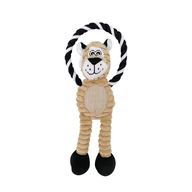 Pet Dog Rope Ring Plush Squeaky Toys - Dog Toys - DINIBLO 