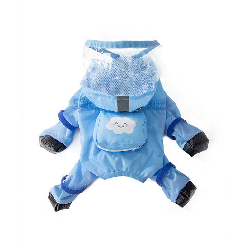 Pet Dog Raincoat Full-cover With Pull - Dog Apparel - DINIBLO 